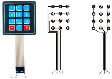 Topiky Commutatore per modulo Tastiera a Membrana a 3 x 4 Matrix con Pulsanti a 12 Tasti per MCU 